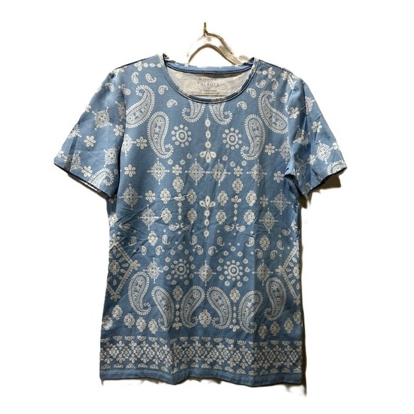Talbots Tops - Talbots White and Blue Paisley Women Tee, Small